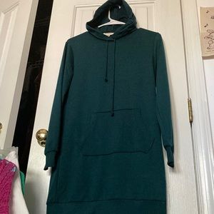 Dark Green Sweatshirt-Dress